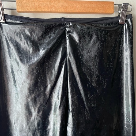 Aritzia Wilfred free black liquid latex shiny faux leather leggings size Medium - Picture 3 of 10